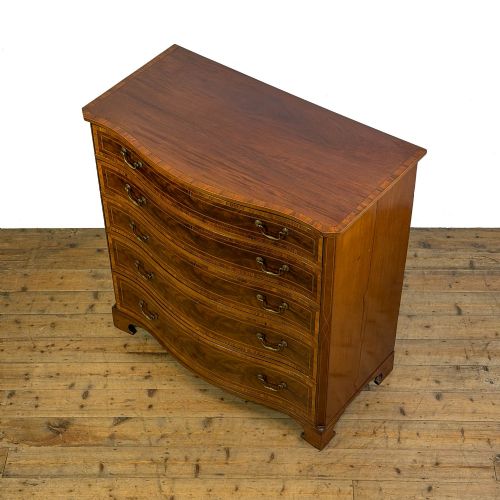 ANTIQUE LARGE SERPENTINE MAHOGANY CHEST OF DRAWERS - ADDITIONAL PHOTO 1