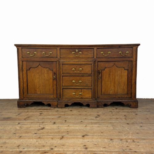 ANTIQUE GEORGIAN OAK DRESSER BASE SIDEBOARD