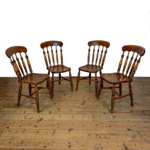 ANTIQUE SET OF FOUR FARMHOUSE KITCHEN CHAIRS - ADDITIONAL PHOTO 1