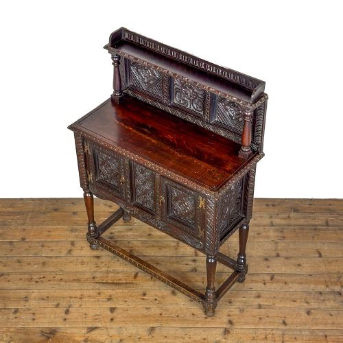 ANTIQUE VICTORIAN CARVED OAK SIDEBOARD - ADDITIONAL PHOTO 7