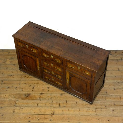 ANTIQUE EARLY 19TH CENTURY OAK DRESSER BASE - ADDITIONAL PHOTO 4