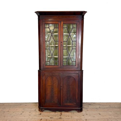 ANTIQUE MAHOGANY CORNER CUPBOARD