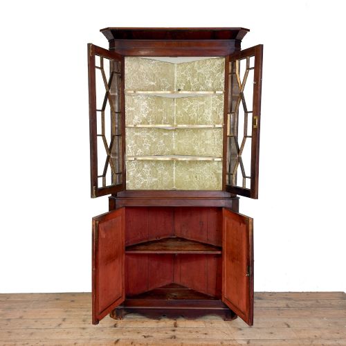 ANTIQUE MAHOGANY CORNER CUPBOARD - ADDITIONAL PHOTO 3