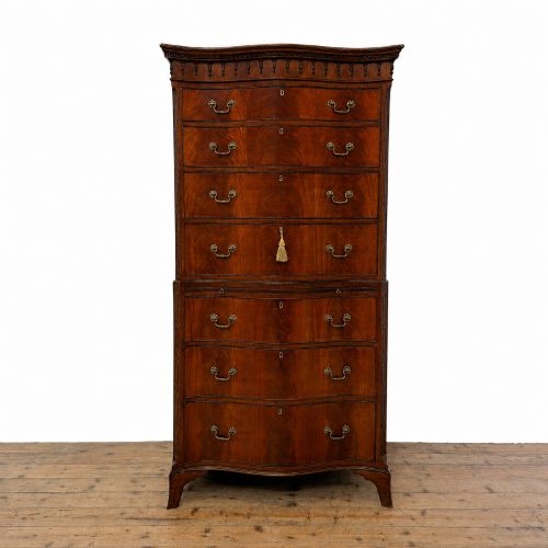 Antique Mahogany Serpentine  Chest on Chest