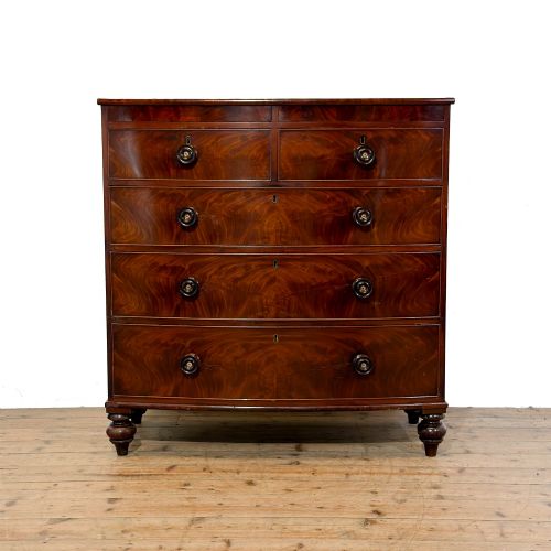 Antique Victorian Mahogany Bow Front Chest of Drawers