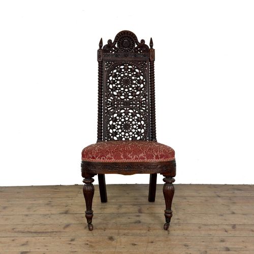 Antique 19th Century Carved Anglo Indian Chair