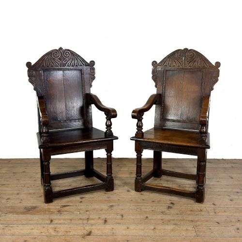 fig 1. Antique Pair of Wainscot Chairs