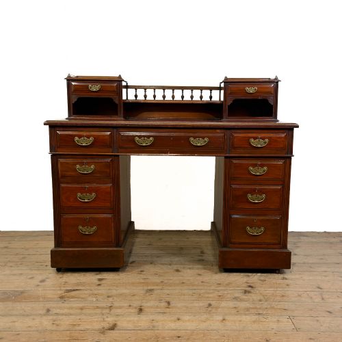 Antique Victorian Mahogany Pedestal Desk by Hobbs & Co.
