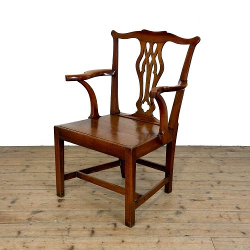 Antique Fruitwood Chippendale Style Armchair