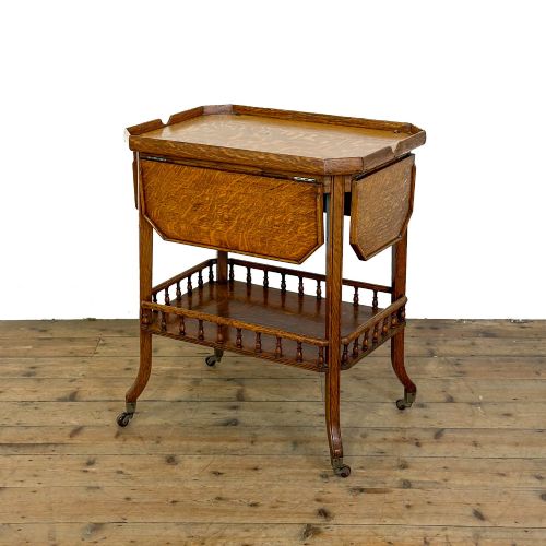 Edwardian Oak Two Tier Trolley Side Table