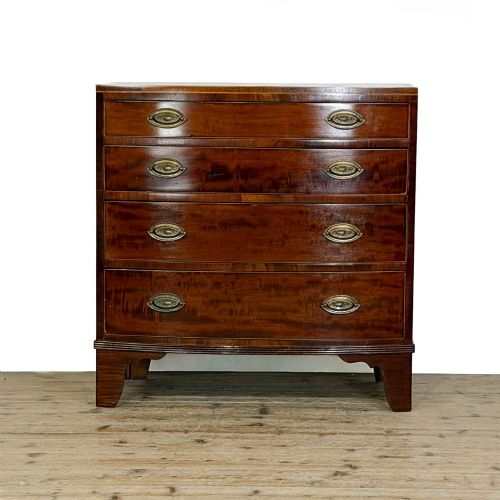 Antique Mahogany Bow Front Chest of Drawers