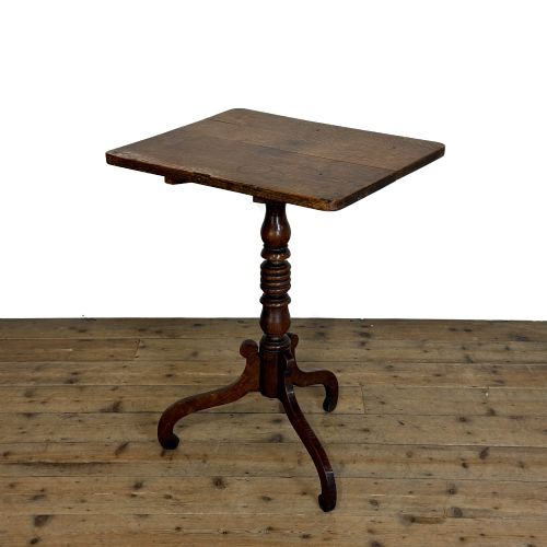 Antique 19th Century Oak Tilt Top Pedestal Table