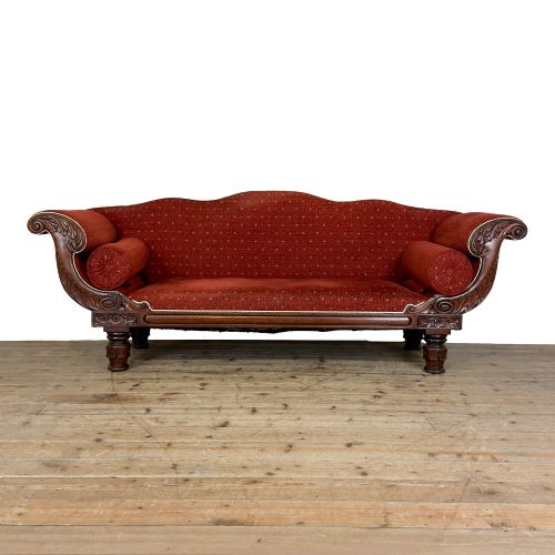 Antique Victorian Walnut Upholstered Sofa