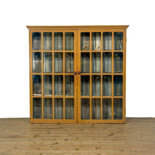 Vintage Pine Glass Front Cabinet