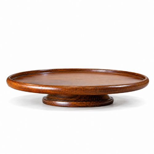 Antique Oak Revolving Lazy Susan Dumb Waiter Table Server
