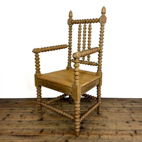 Antique Oak Bobbin Armchair
