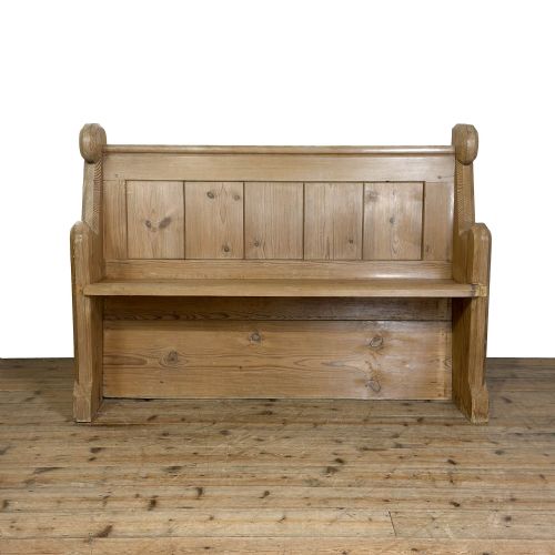 Antique Pine Chapel Pew 

