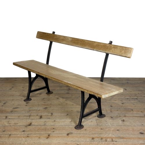 Antique Pine Railway Bench
