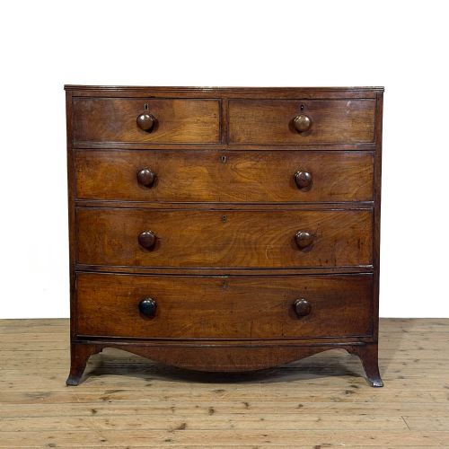 Antique Regency Mahogany Bow Front Chest of Drawers