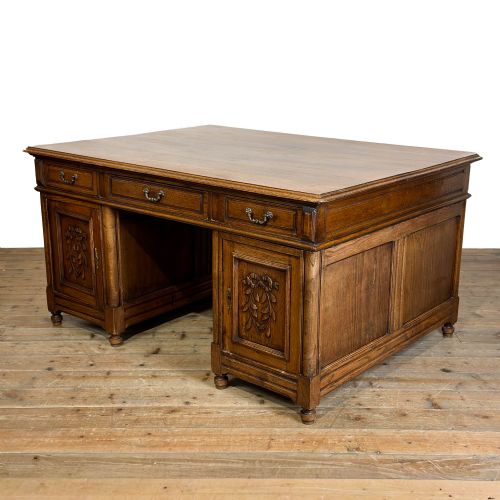 Antique Large Oak Partners Desk
