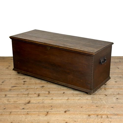 Antique Large Oak Blanket Box Trunk
