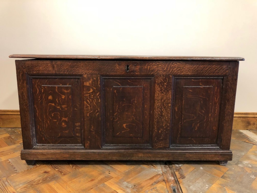 18th Century Welsh Oak Coffer with Panel Front