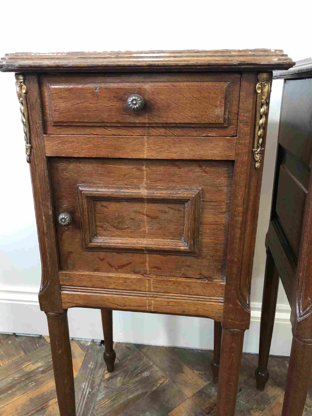 

Pair of Antique Marble Top Cupboards - Ideal as Bedside Cabinets
 View VII