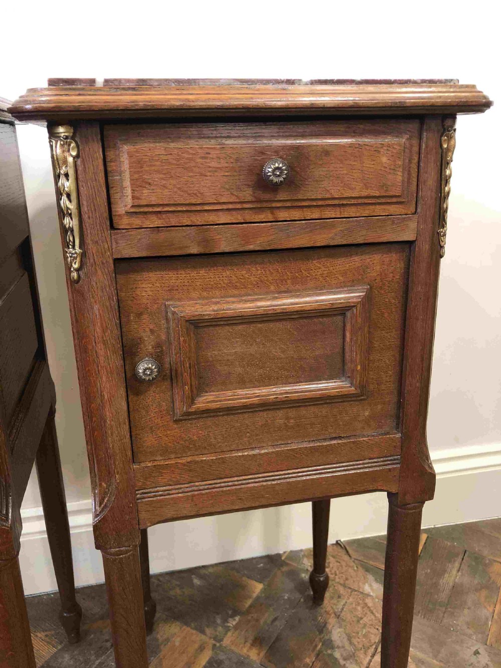 

Pair of Antique Marble Top Cupboards - Ideal as Bedside Cabinets
 View VIII
