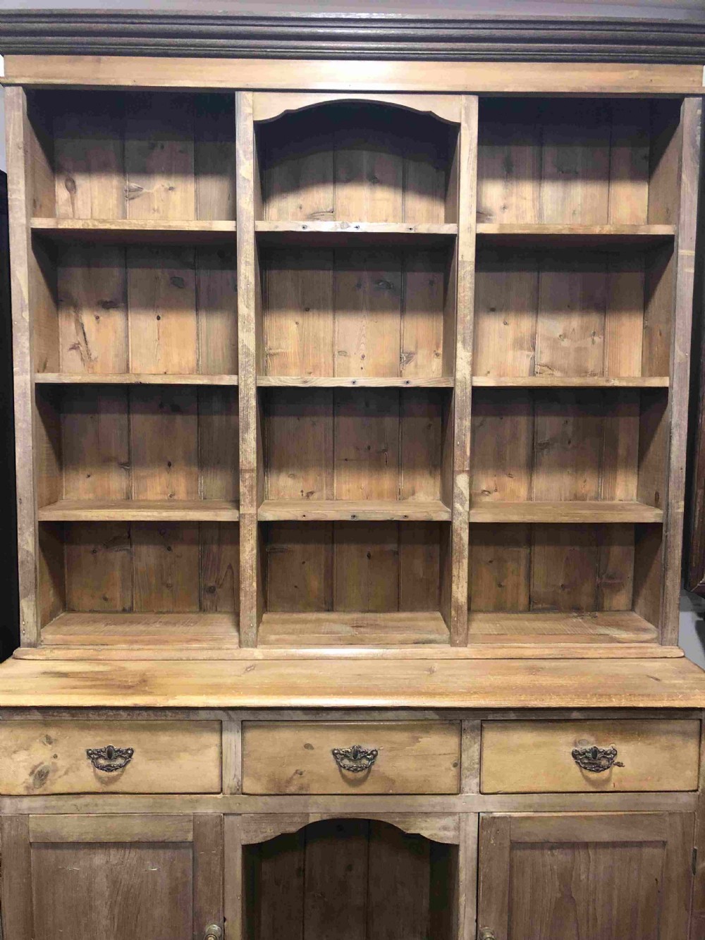  Large Pine Dresser with Cupboard Base and Compartment Rack Top  View IV