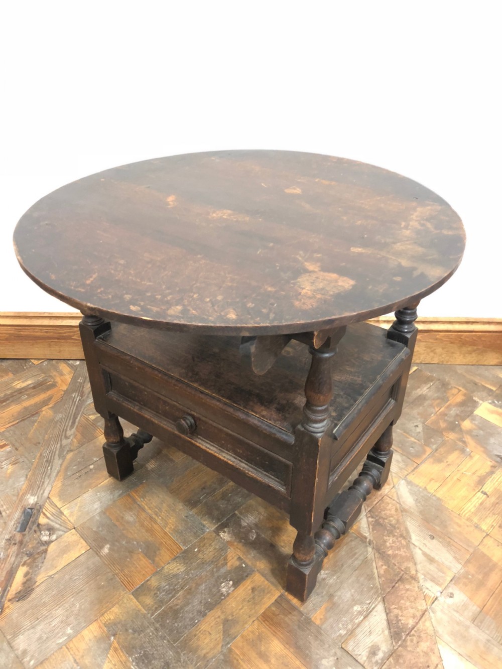  An Unusual Antique Oak Monks Seat Bench  View V
