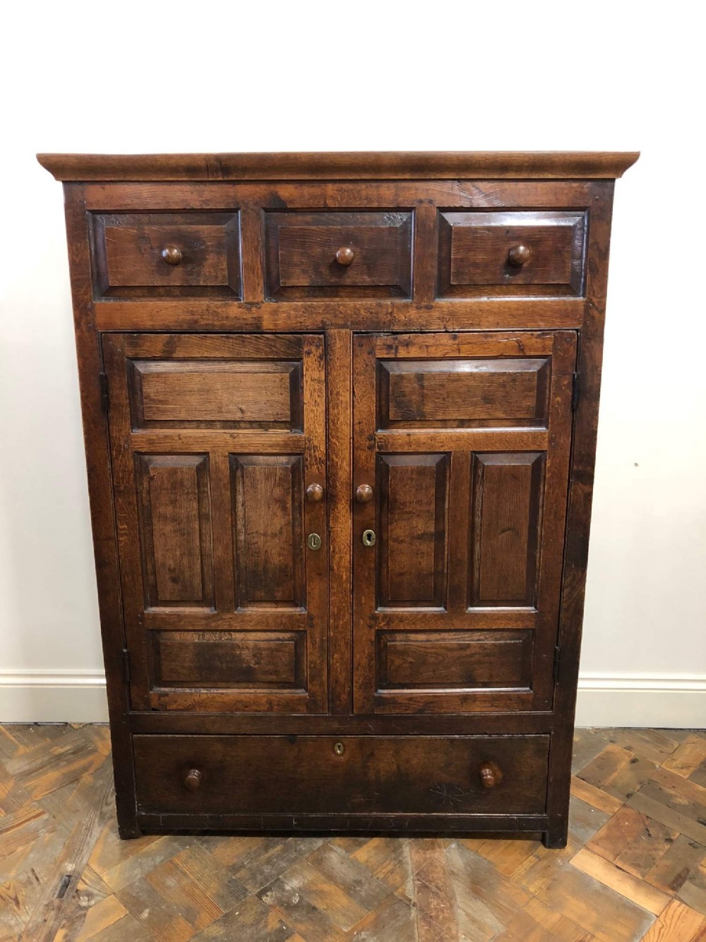 Early 18th Century Welsh Oak Two Door Hanging Cupboard