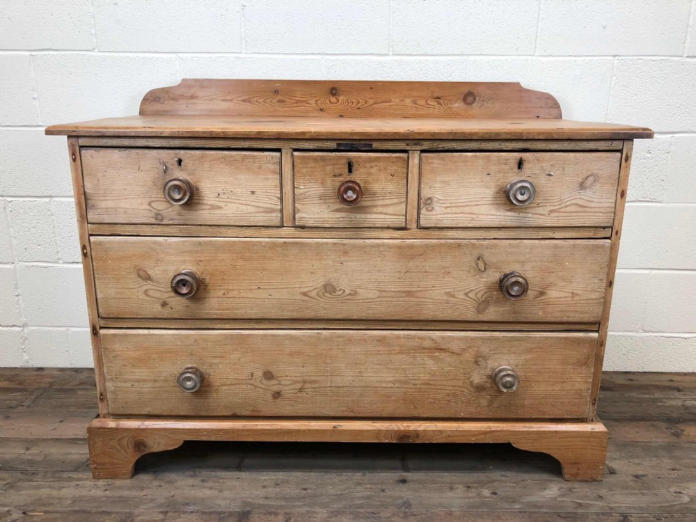A Large 19th Century Country Pine Chest of Drawers