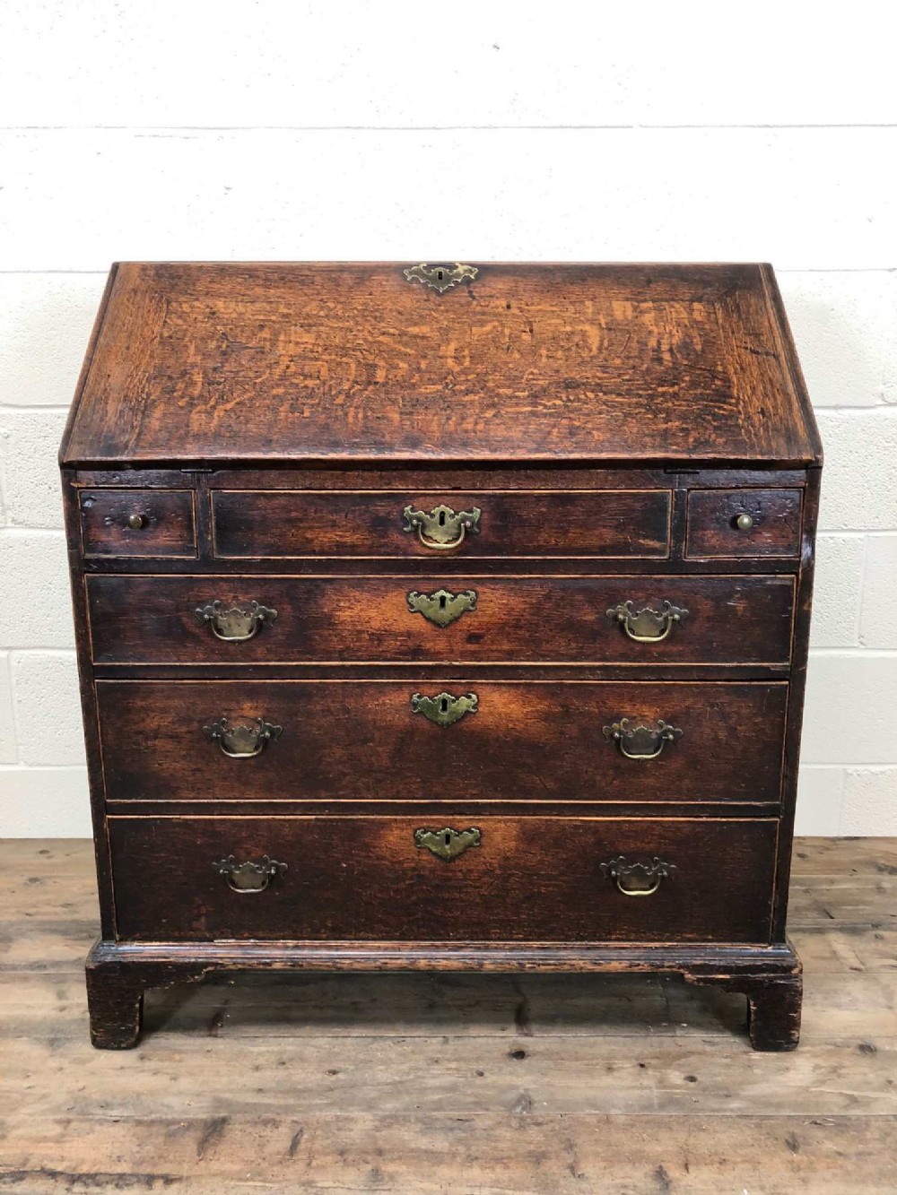 18th Century Country Oak Fall Front Writing Bureau