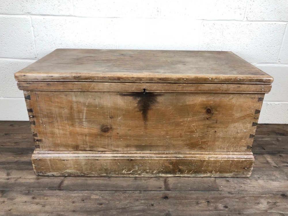 19th Century Stripped Pine Artisan’s Chest or Trunk