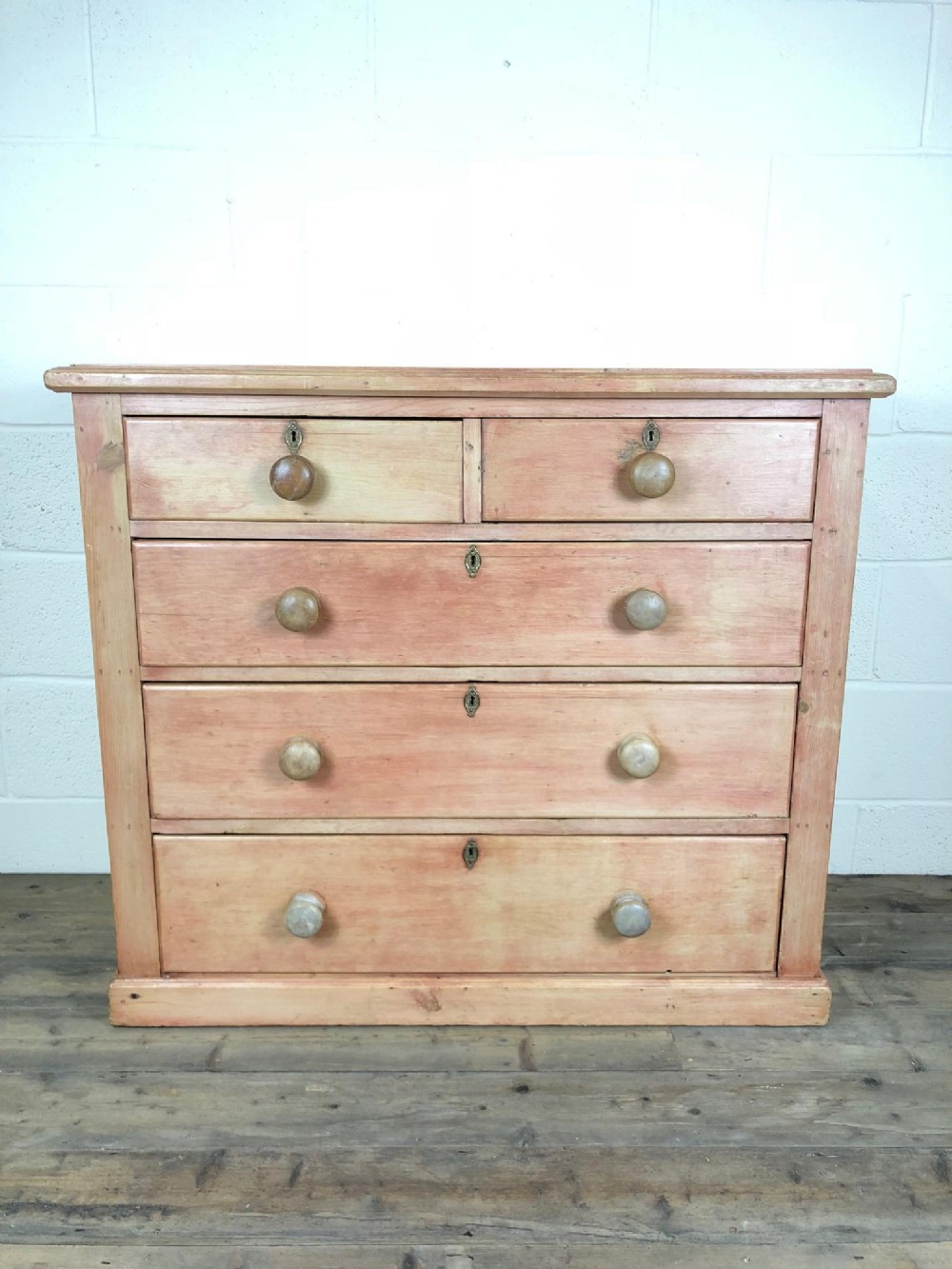 19th Century Victorian Stripped Pine Country Chest of Drawers