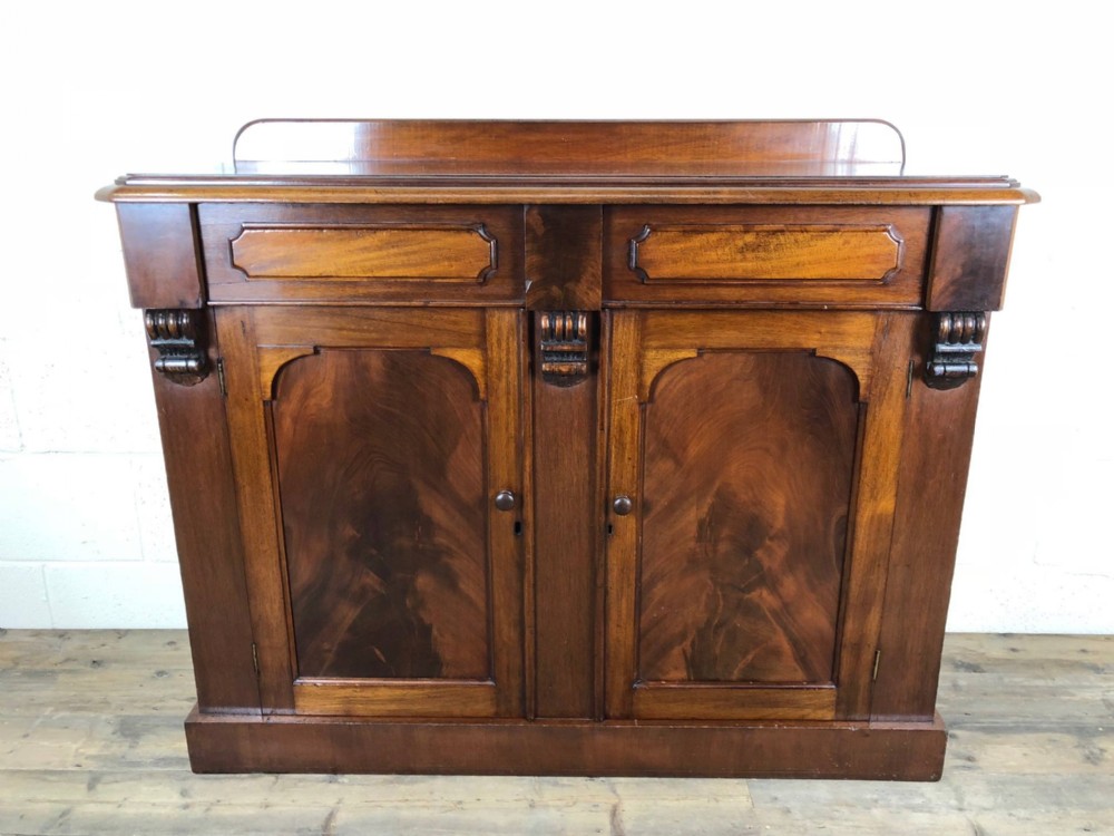 Victorian Flame Mahogany Chiffonier Sideboard 
