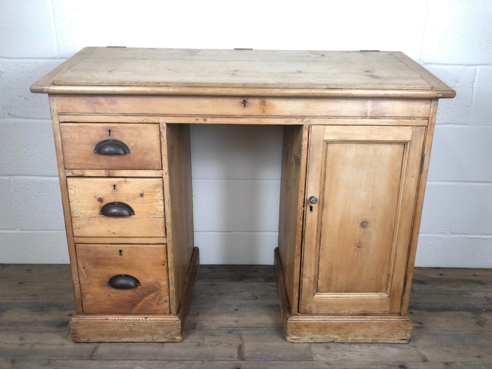 Late 19th Century Pine Knee Hole Desk