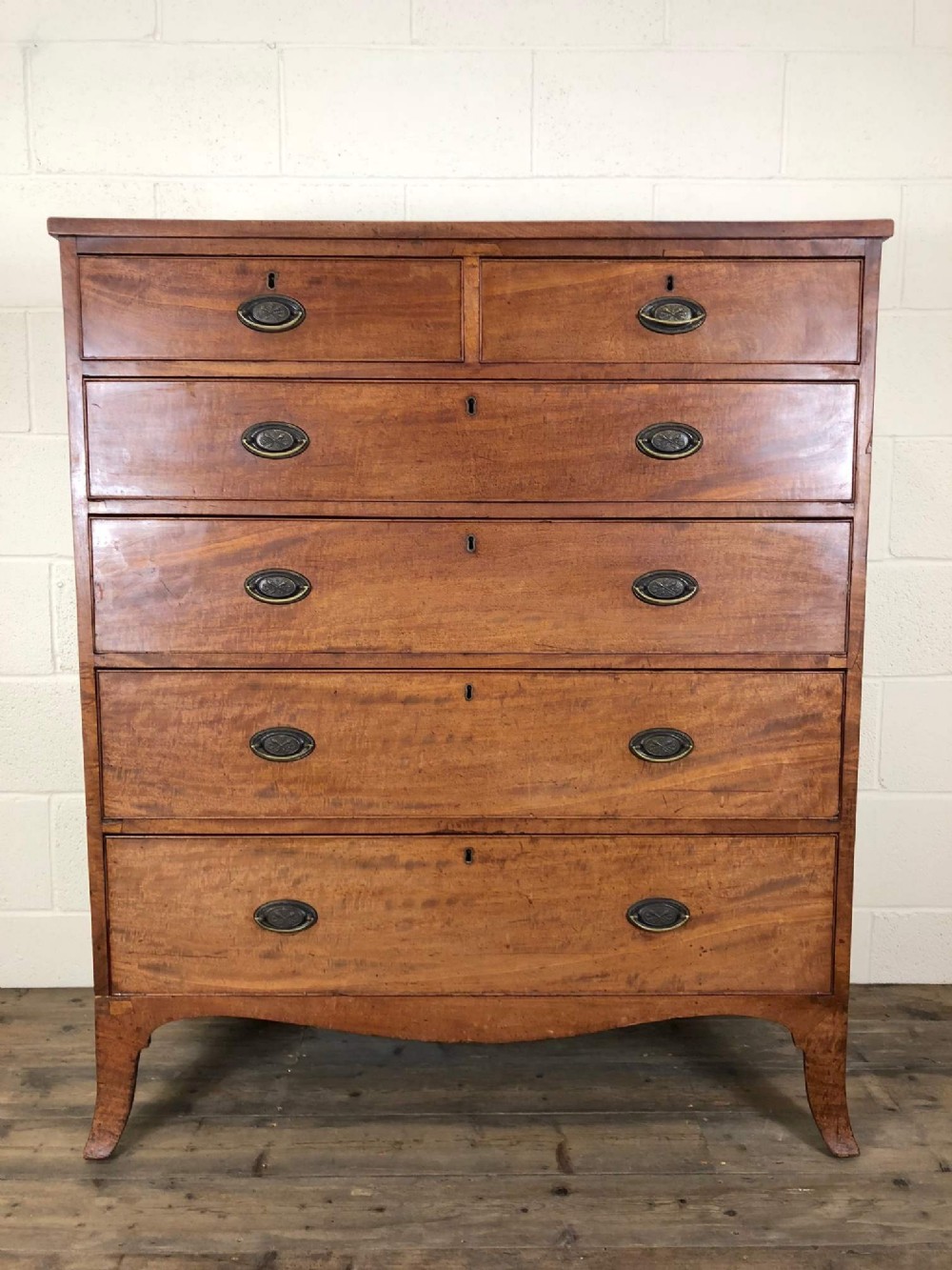 Large Antique Mahogany Straight Fronted Chest of Drawers 