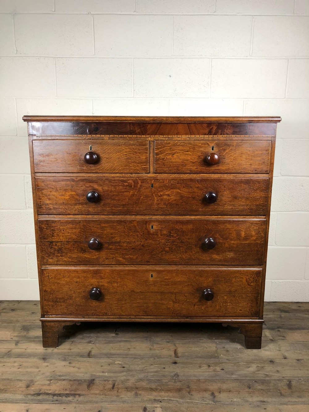 19th Century Oak Straight Fronted Chest of Drawers