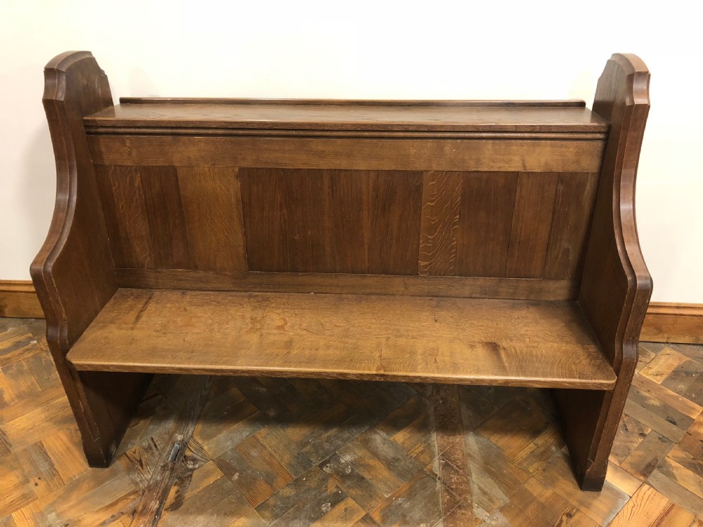 Solid Oak Chorister or Choir Pew from St Elvan's Church, Aberdare, View II