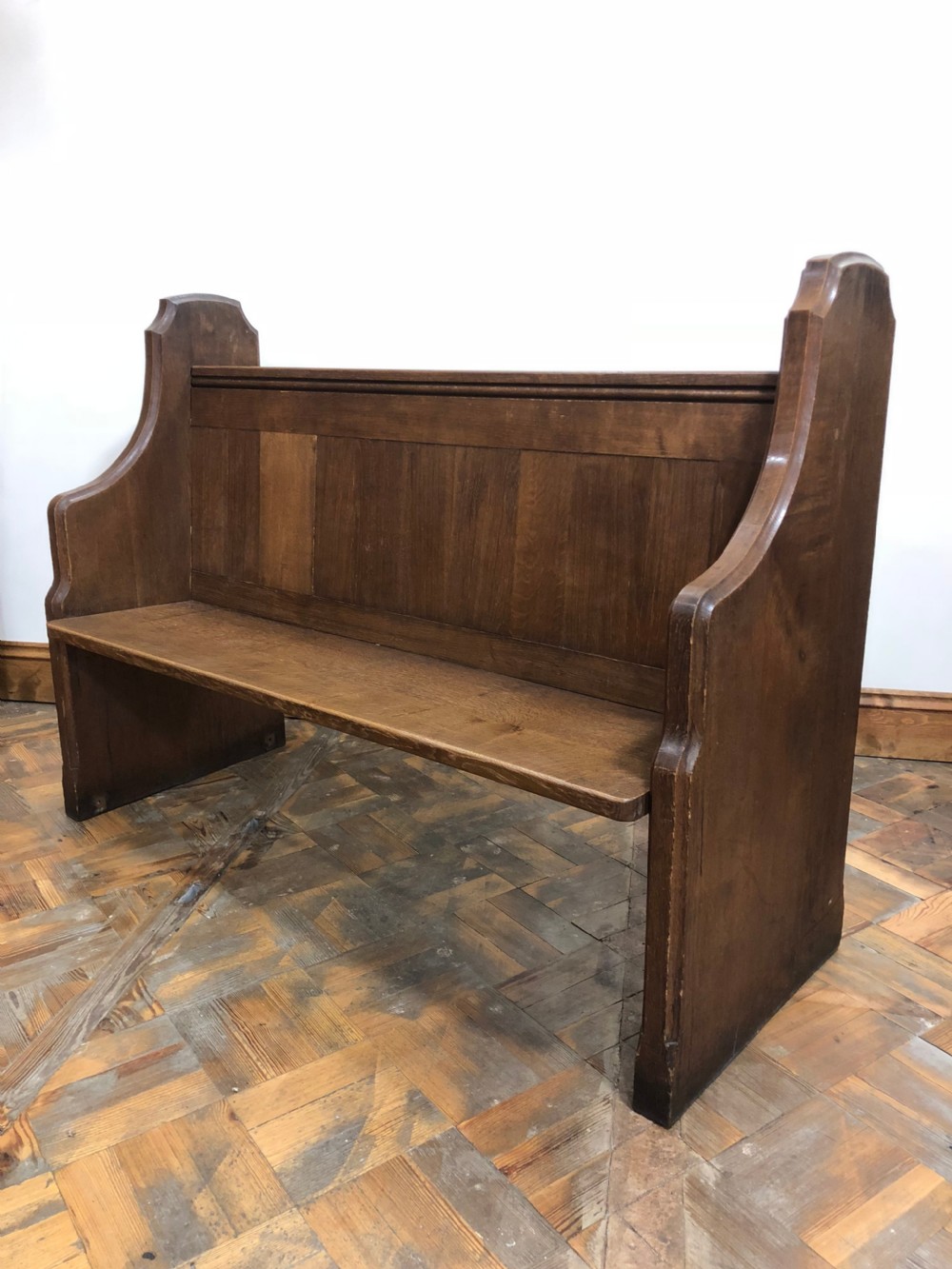 Solid Oak Chorister or Choir Pew from St Elvan's Church, Aberdare, View III