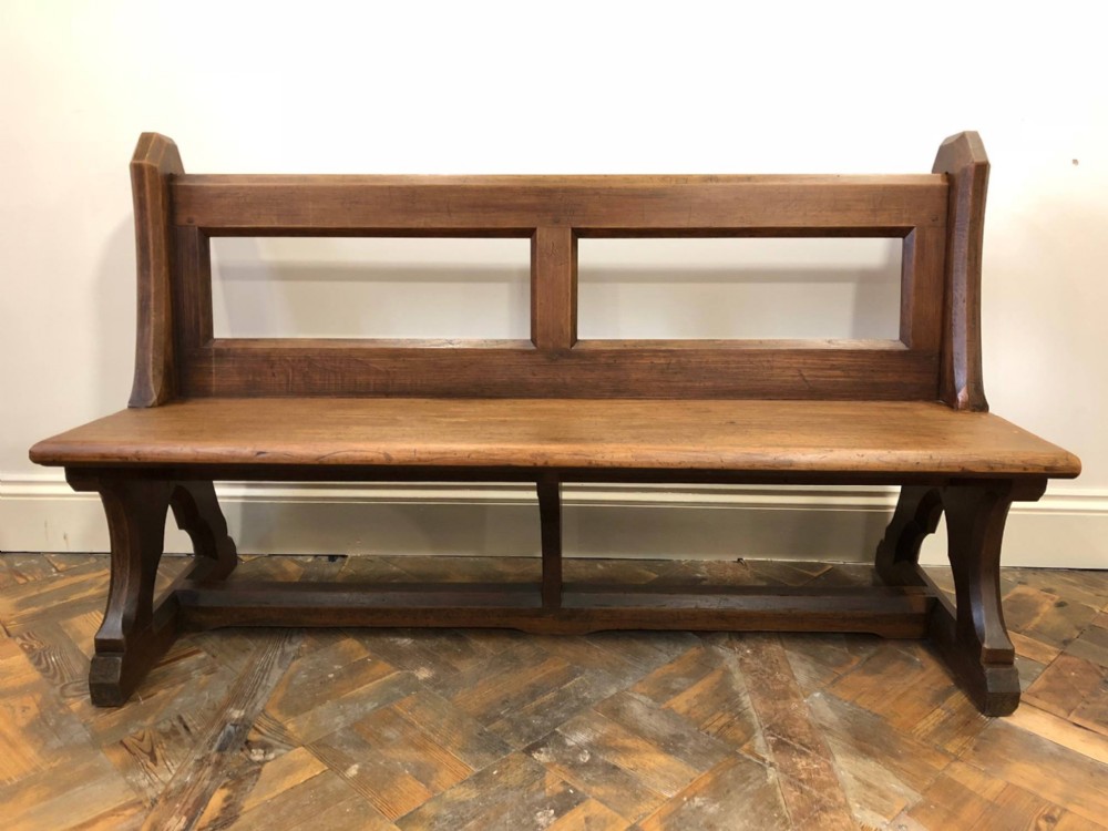 Antique Pitch Pine Pew Bench