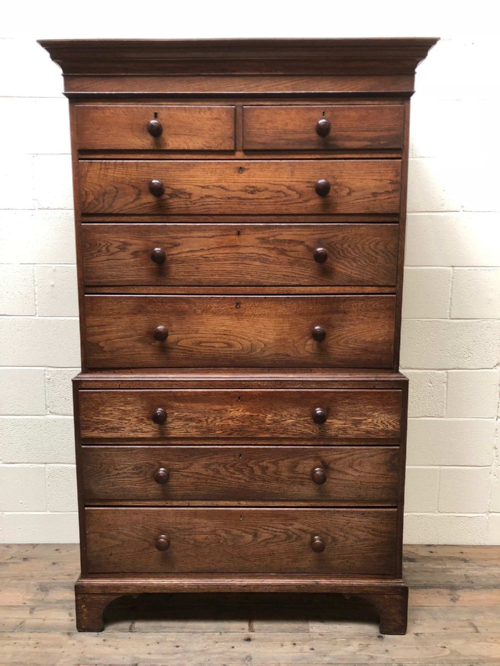 18th Century Welsh Oak Tallboy Chest on Chest
