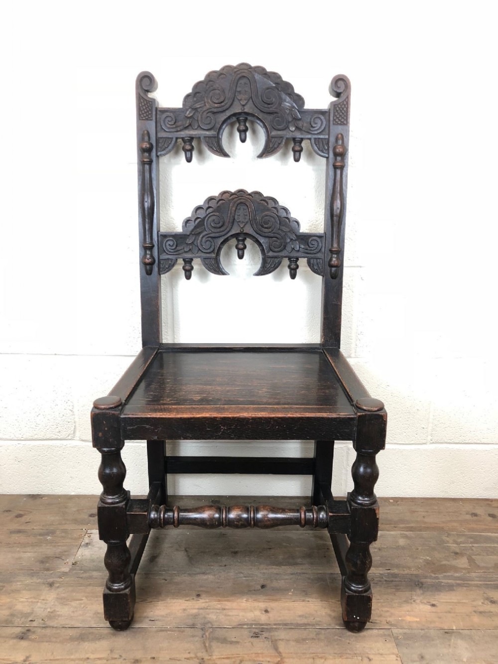 Carved Oak Chair in Derbyshire Style