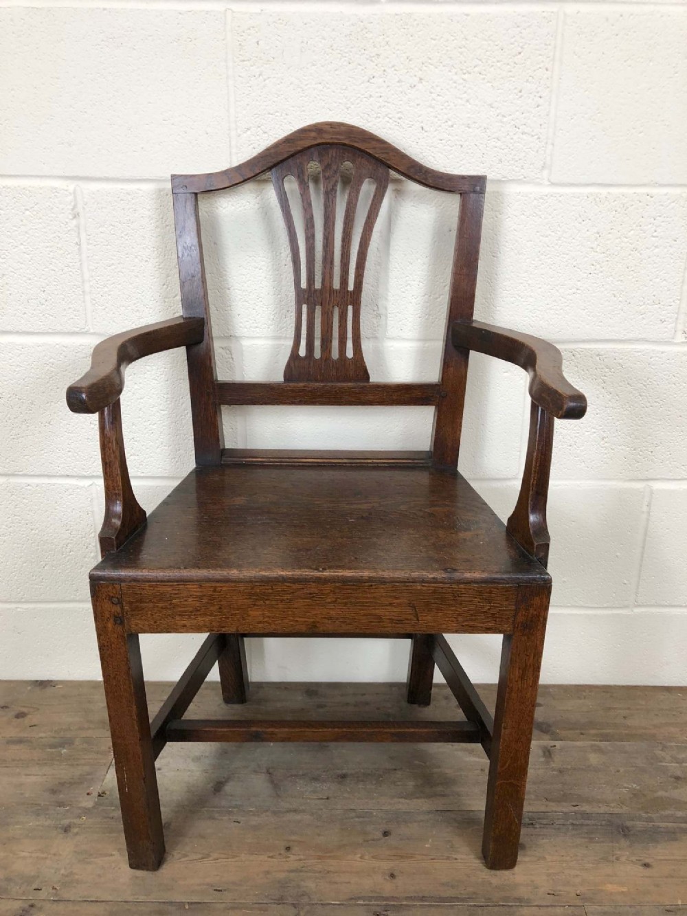 Welsh Oak Camel Back Farmhouse Armchair