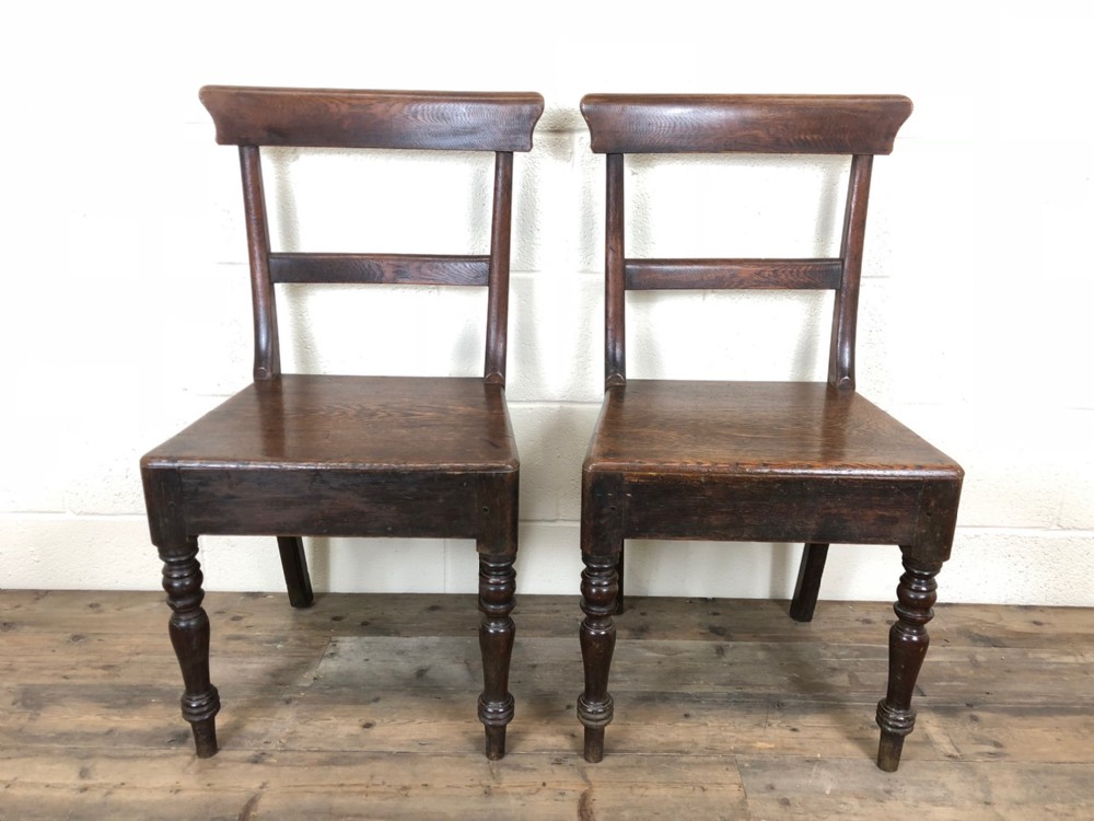 Pair of Welsh Oak Bar Back Farmhouse Chairs