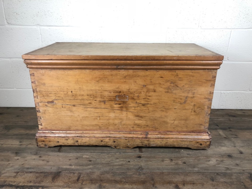 19th Century Antique Pine Chest or Trunk