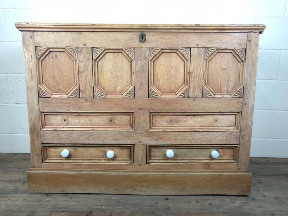 Large Antique Pine Mule Chest 