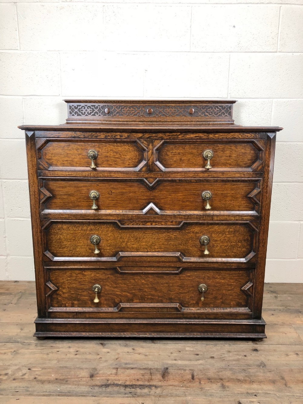 Early 20th Century Jacobean Style Oak Chest of Drawers