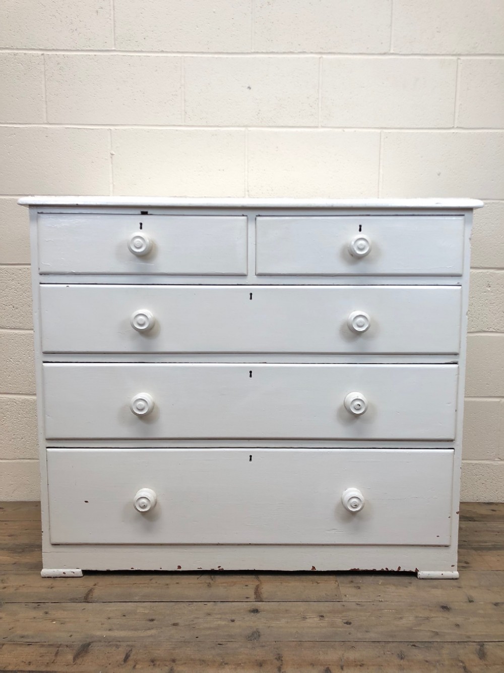 Victorian White Painted Pine Chest of Drawers
